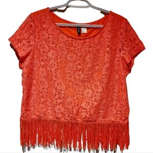 87- coral lace top